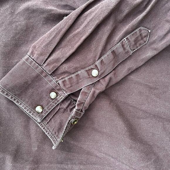 Red Ranch men’s size XL cotton brown, work shirt with snaps - Picture 4 of 8